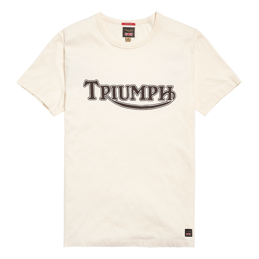 トップブランドのファッション Fork Seal Heritage Triumph | Bone in T-shirt Logo Heritage トップス